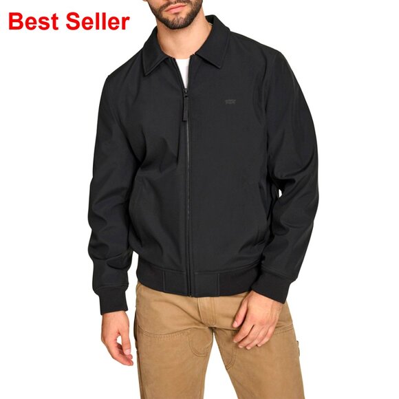 Lightweight Softshell Varsity Rib Knit Bomber Jacket